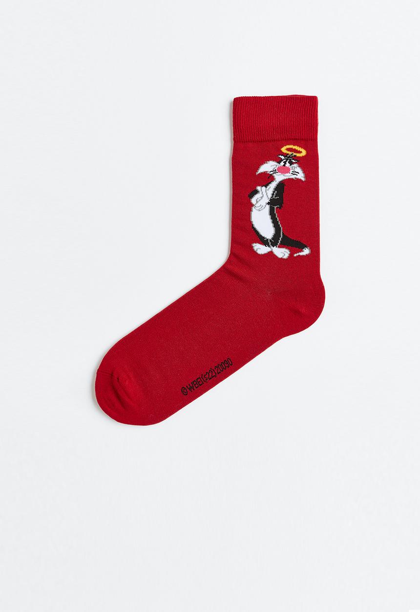 H&M - Motif-detail socks - red/looney tunes