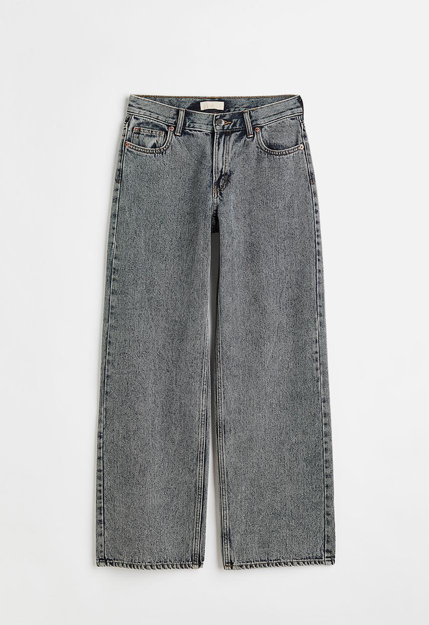 H&M - Straight low jeans - denim blue/washed