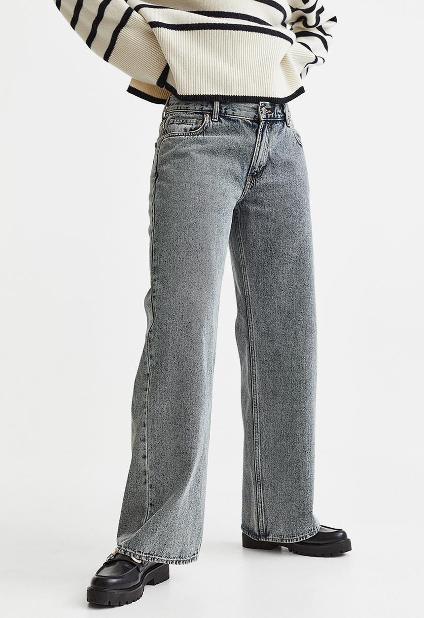 H&M - Straight low jeans - denim blue/washed