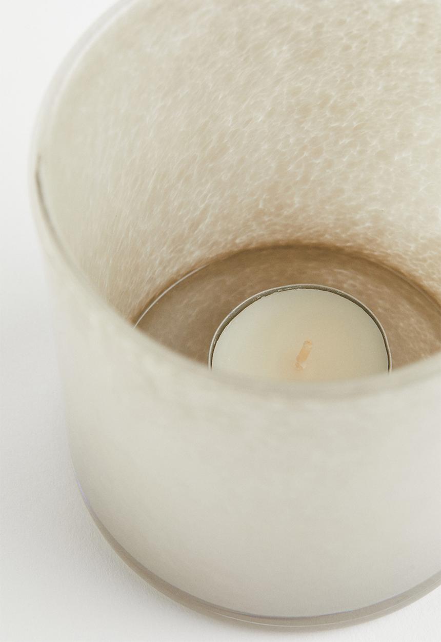 H&M - Glass tealight holder - light grey