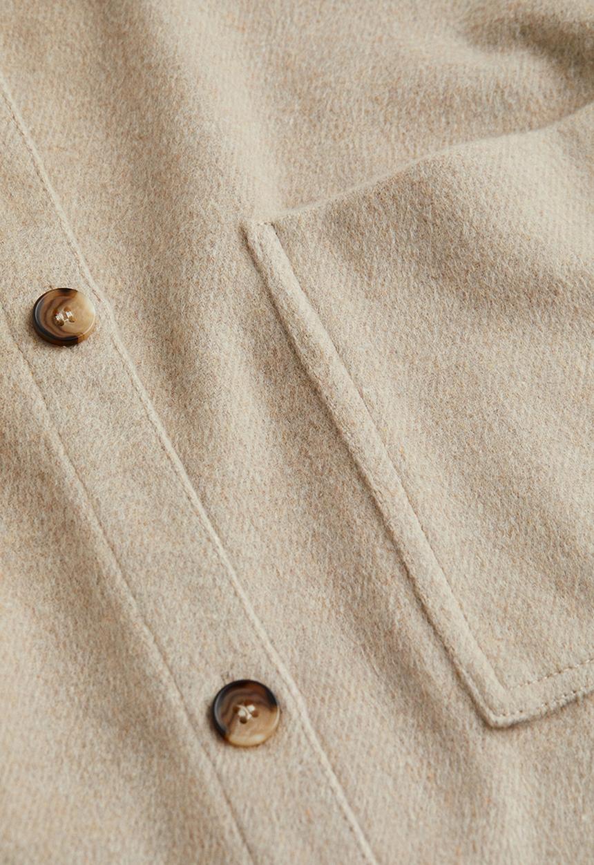 H&M - Fringe-trimmed shacket - greige