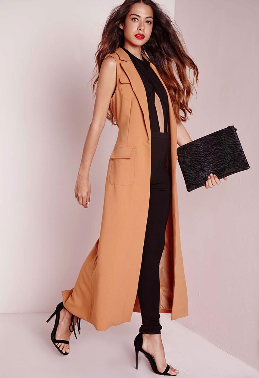 Missguided - Sleeveless Longline Utility Duster Jacket