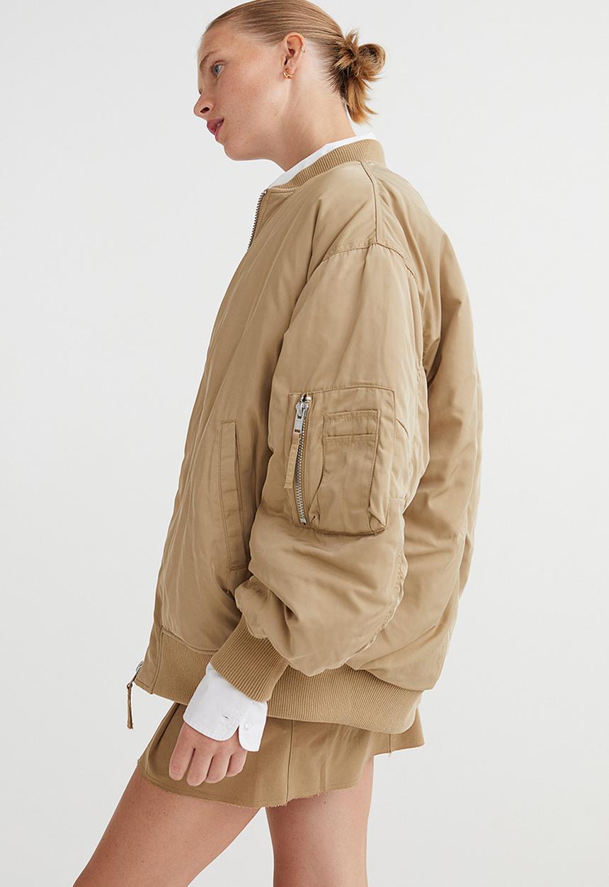 H&M - Oversized bomber jacket - beige