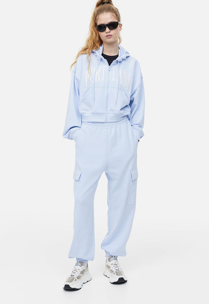 H&M - Cargo joggers - light blue