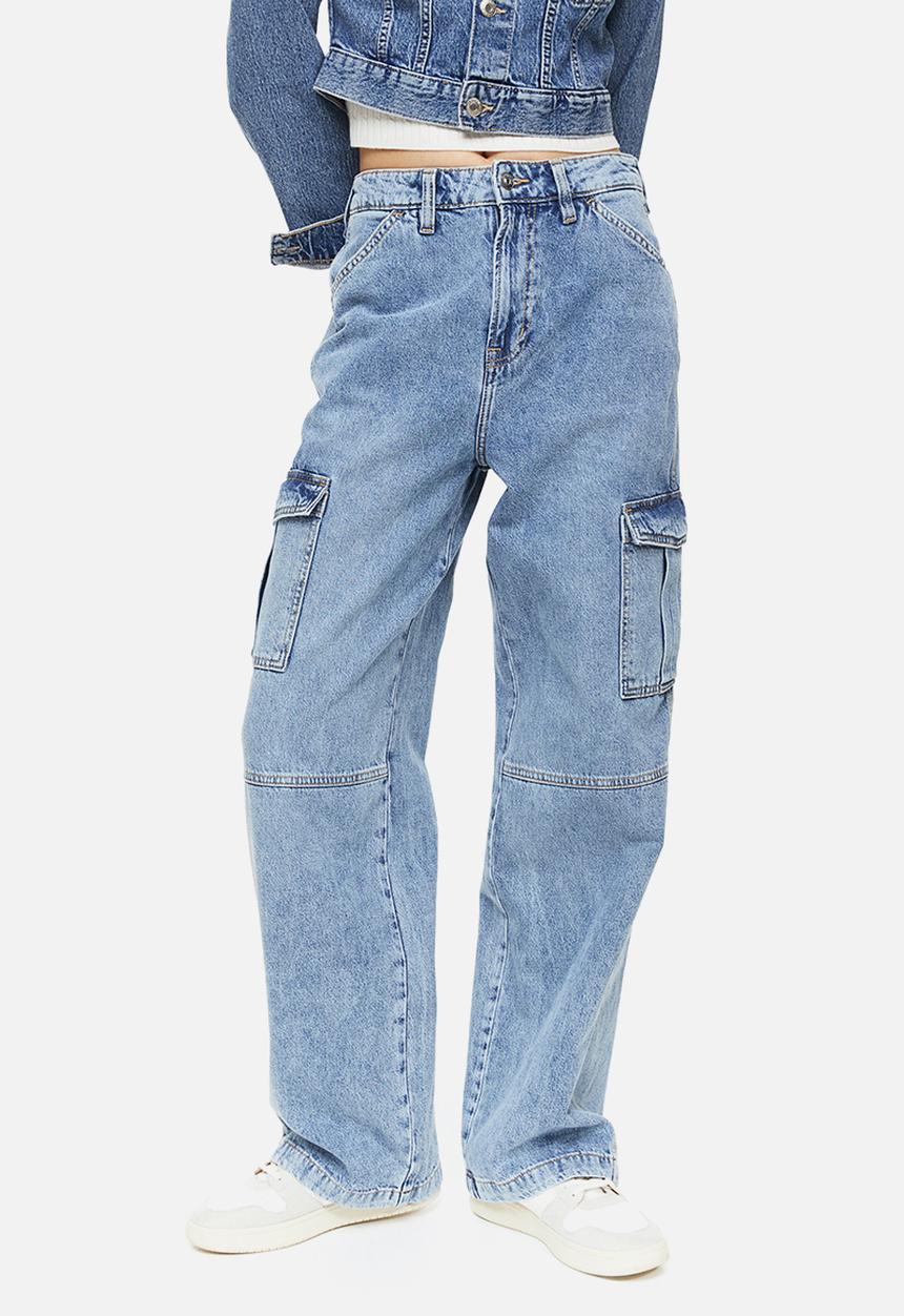 H&M - 90s Baggy high cargo jeans - denim blue