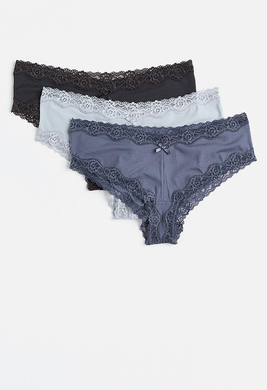 H&M - 3-pack hipster briefs - black,blue