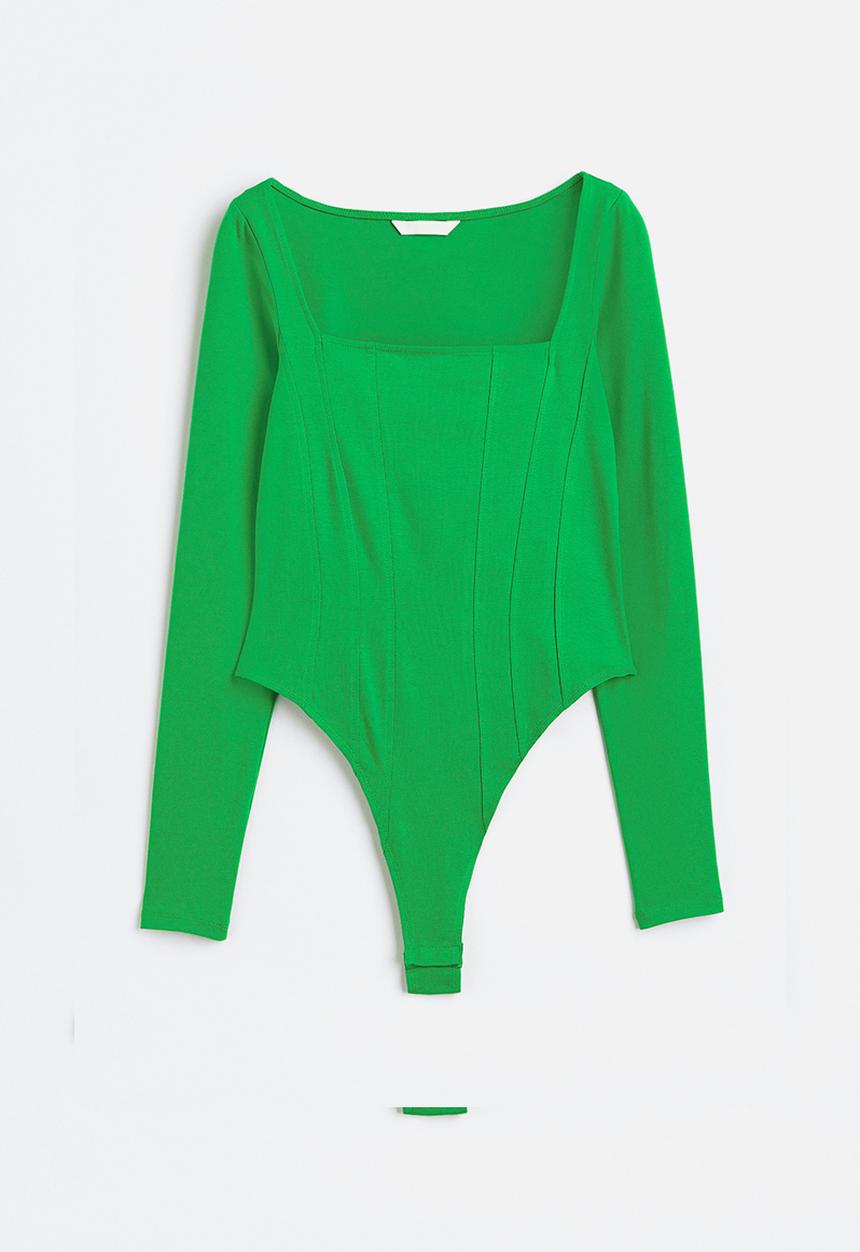 H&M - Long-sleeved body - bright green