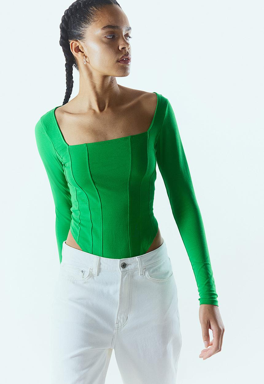 H&M - Long-sleeved body - bright green