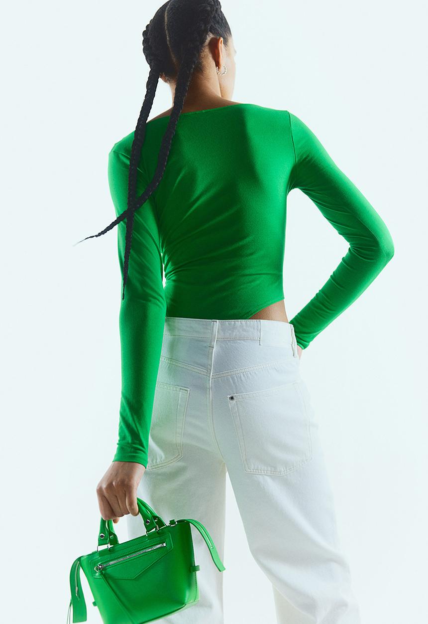 H&M - Long-sleeved body - bright green