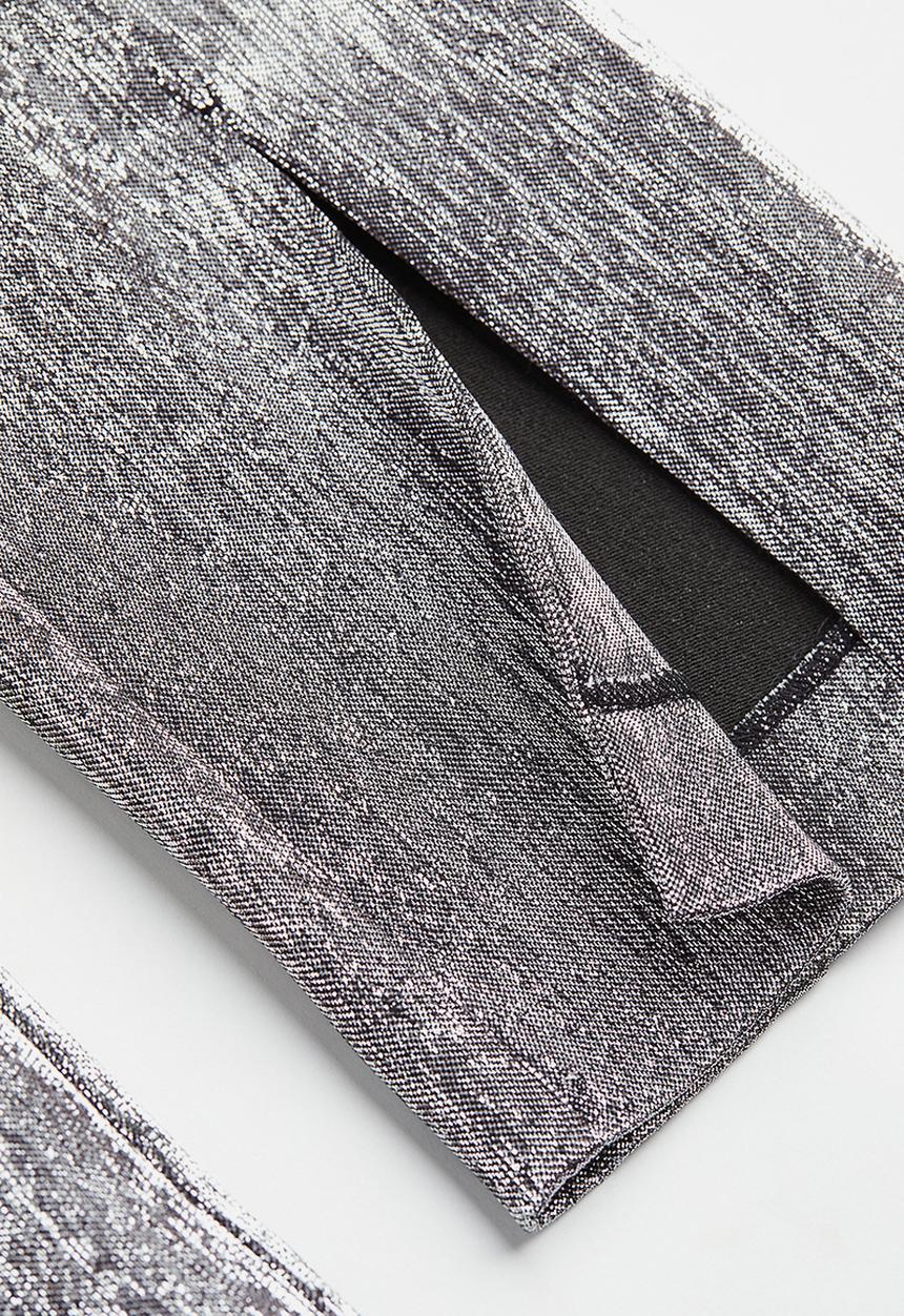 H&M - Glittery slit-hem trousers - silver-coloured/glittery