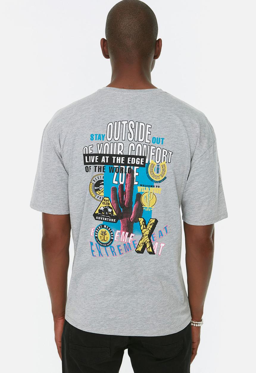 Trendyol - Out of comfort zone T-shirt - grey