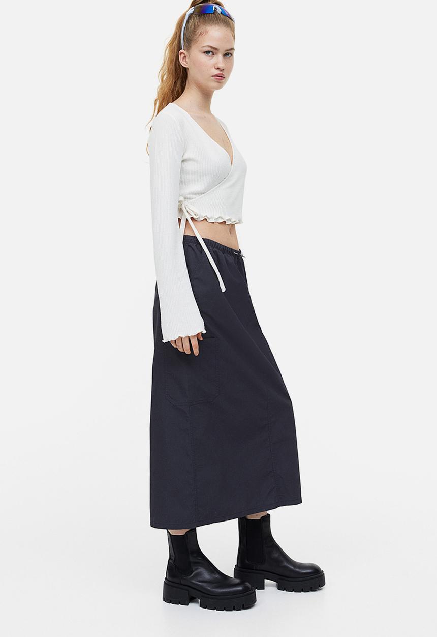 H&M - Cotton parachute skirt - black
