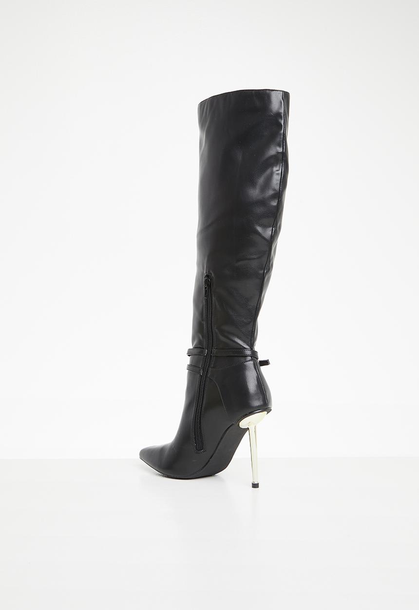 Plum - Colda knee length boot - black