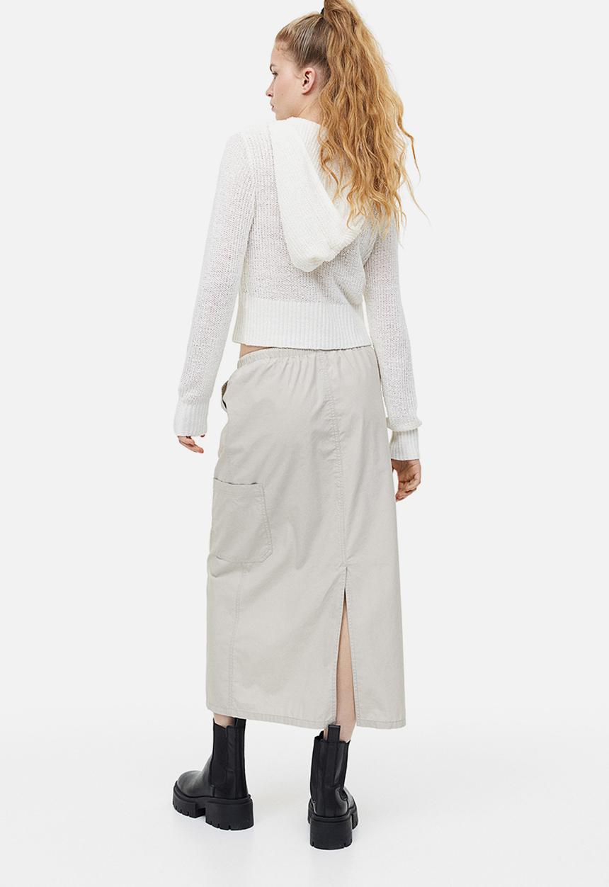 H&M - Cotton parachute skirt - light greige