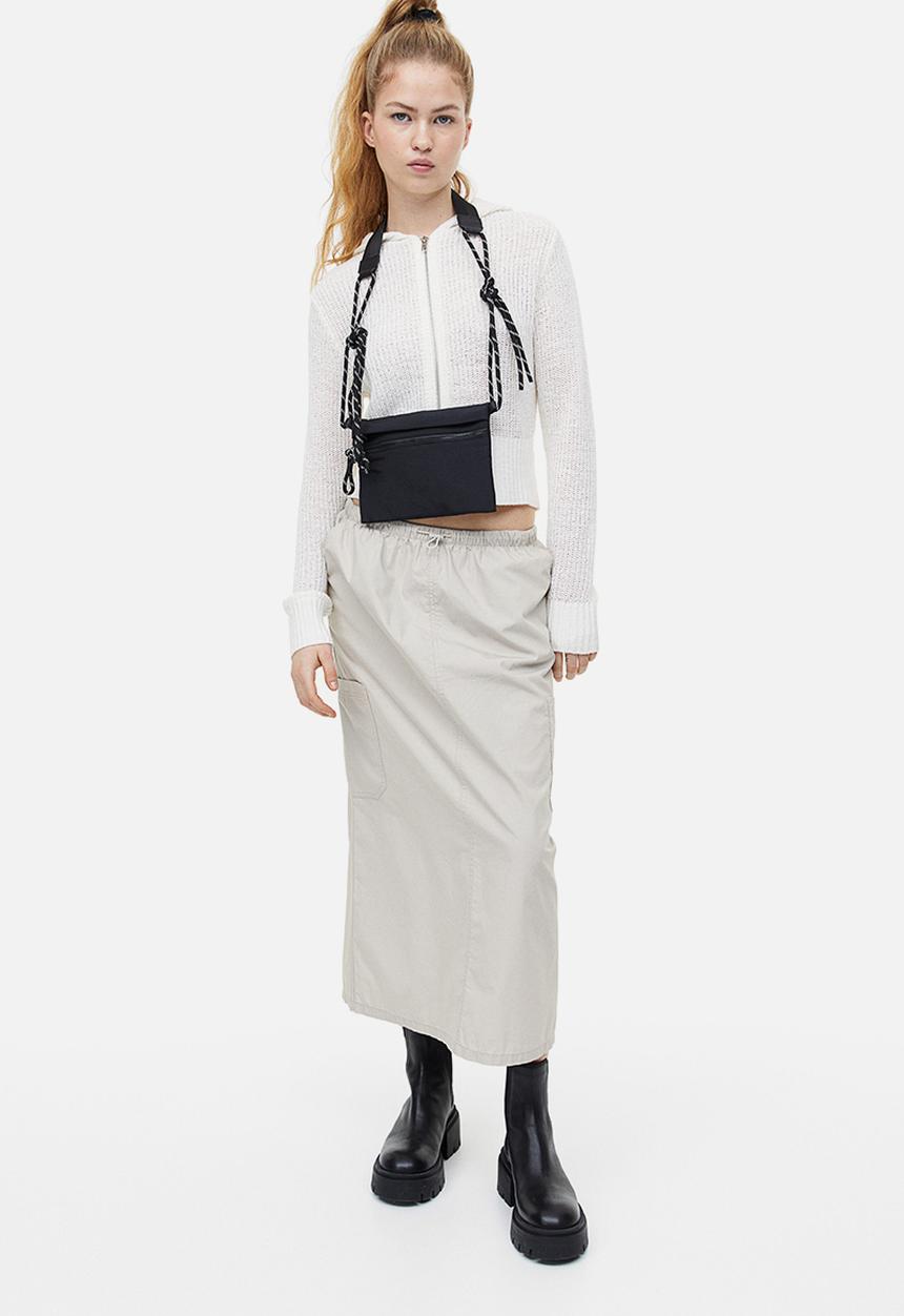 H&M - Cotton parachute skirt - light greige