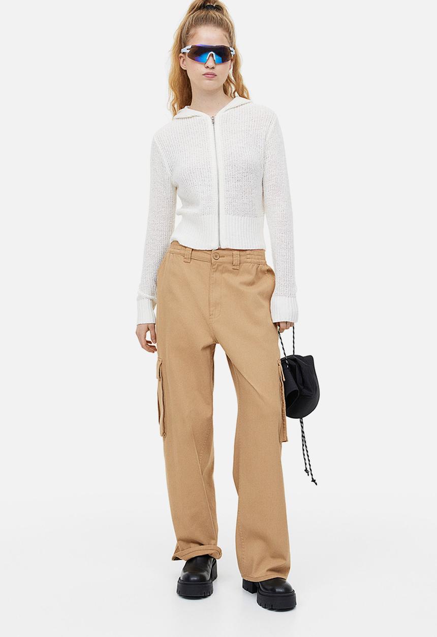 H&M - Twill cargo trousers - dark beige