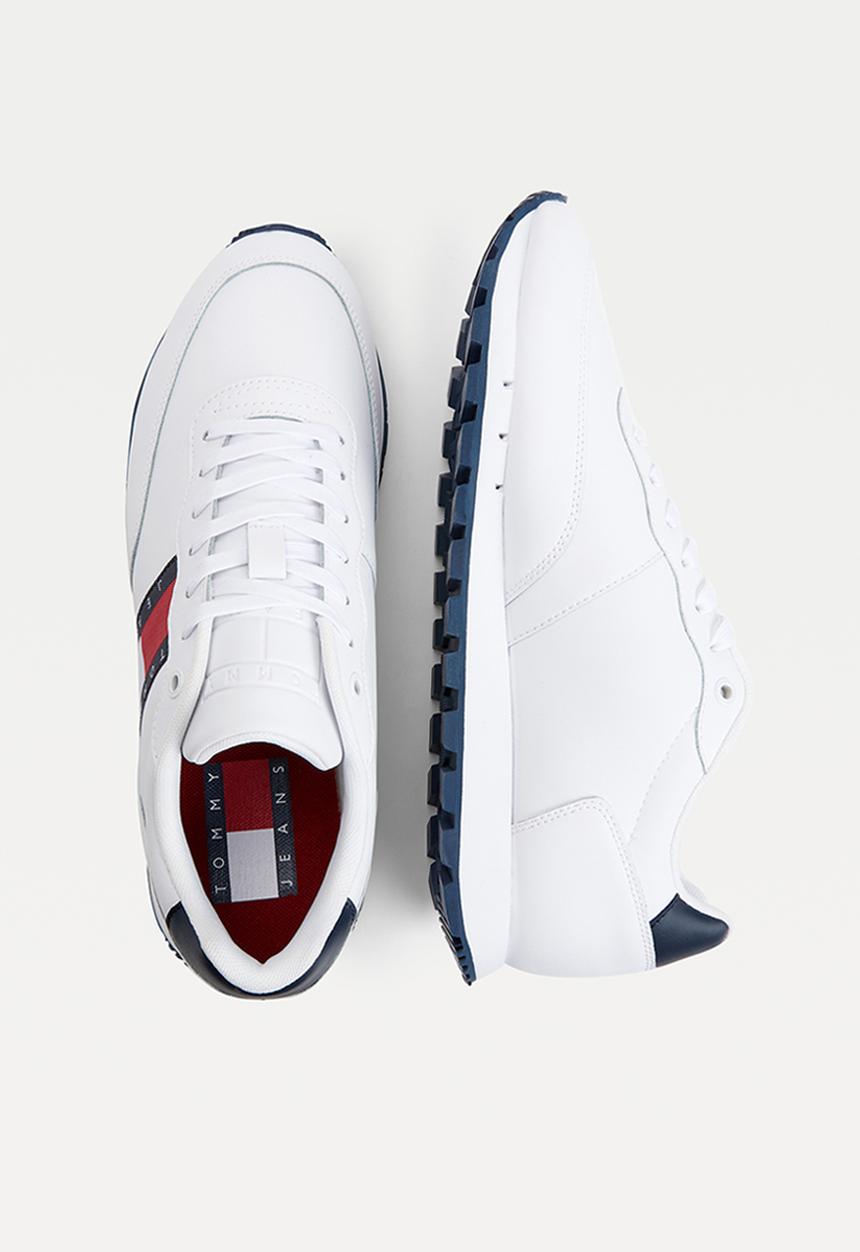 Tommy Hilfiger - Leather runner tjm ess - white