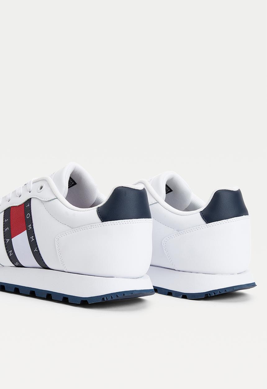 Tommy Hilfiger - Leather runner tjm ess - white