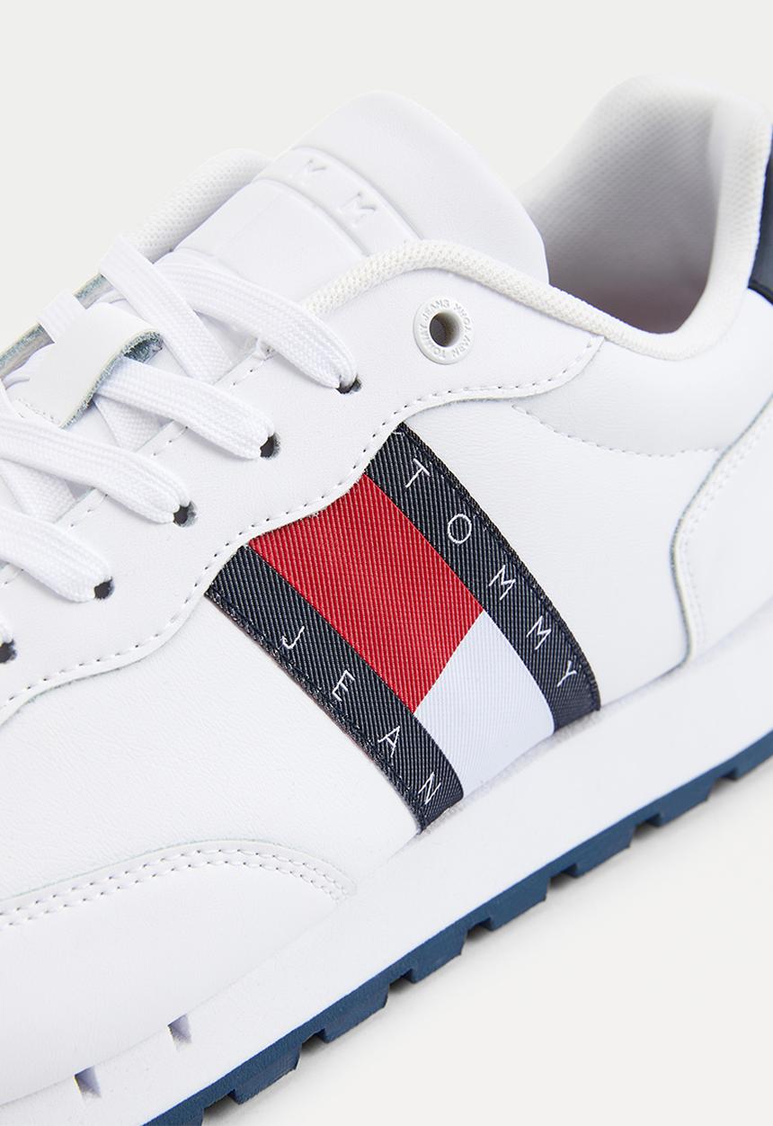 Tommy Hilfiger - Leather runner tjm ess - white