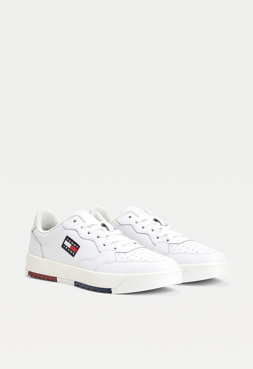 Tommy Hilfiger - Basket leather tjm ess - white