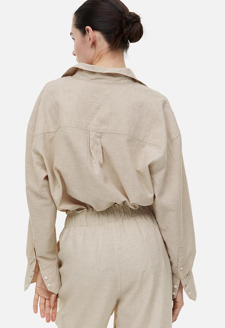 H&M - Ankle-length linen trousers - light beige