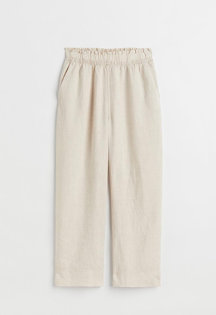 H&M - Ankle-length linen trousers - light beige