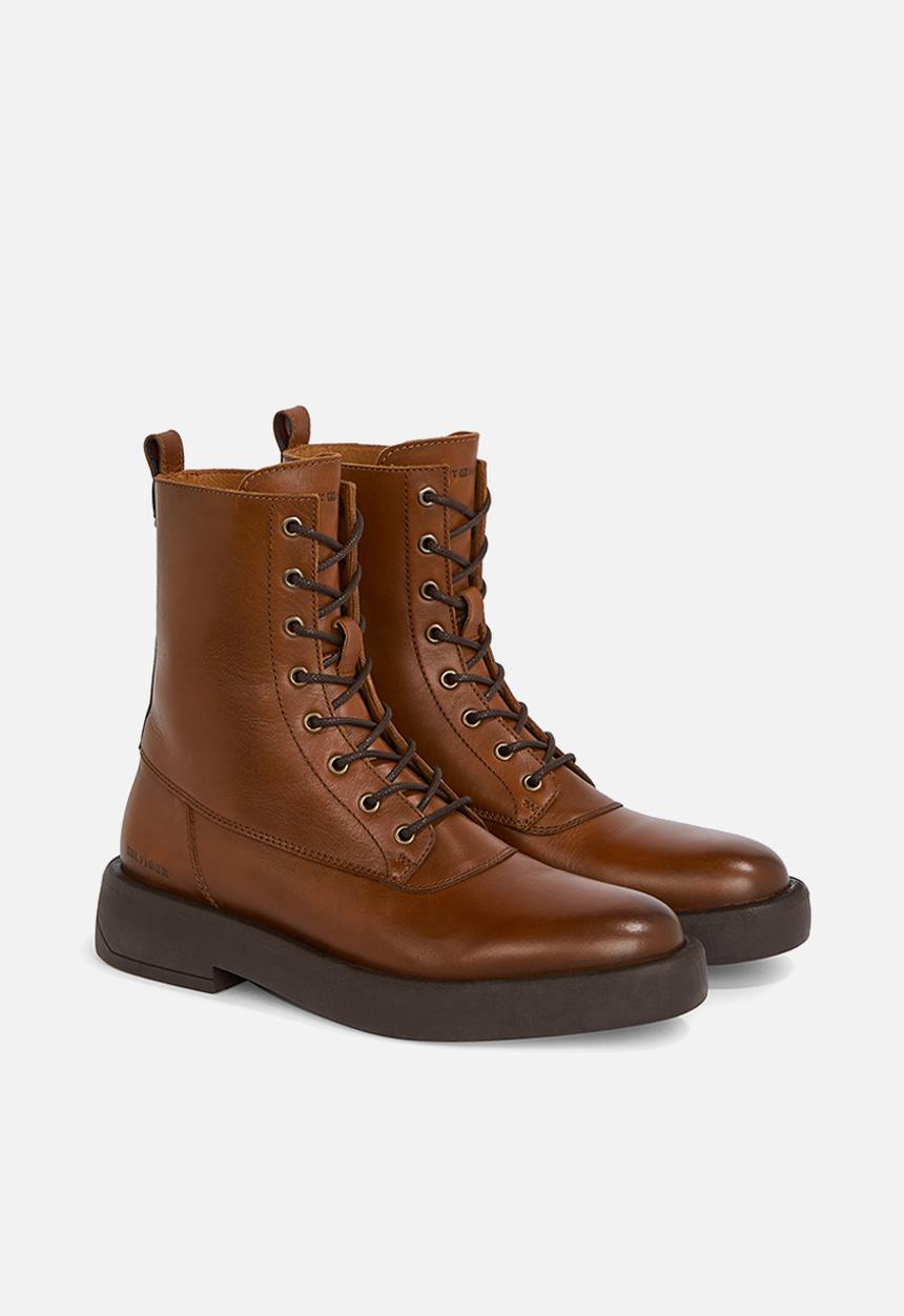 Tommy Hilfiger - Fashion hilfiger leather boot - winter cognac