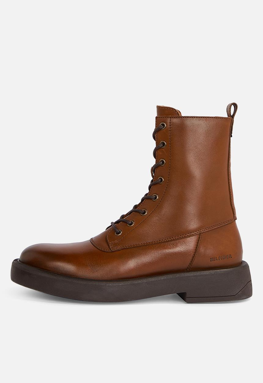 Tommy Hilfiger - Fashion hilfiger leather boot - winter cognac