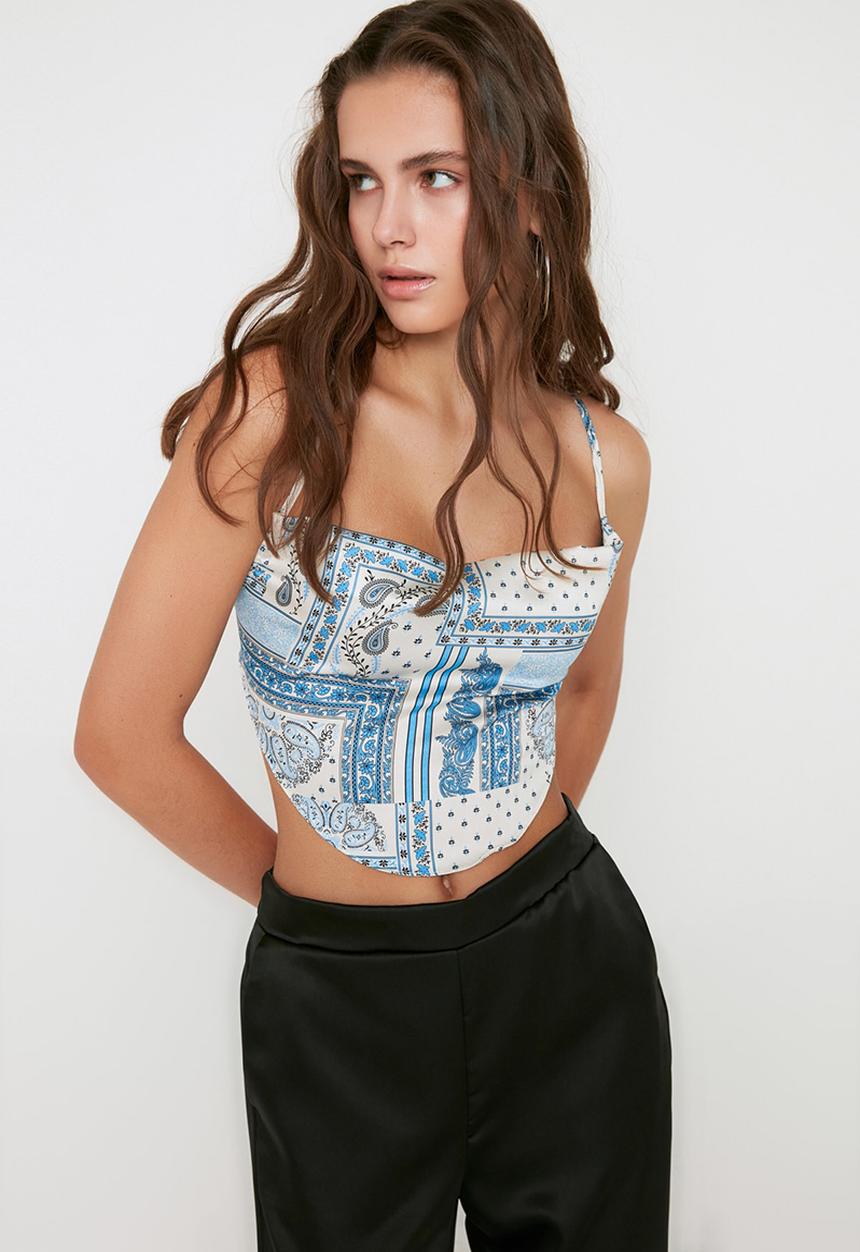 Trendyol - Bandana print handkerchief top - multi