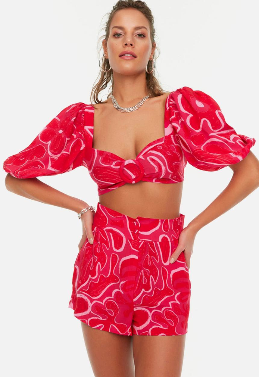 Trendyol - Floral swirl co-ord - fuchsia