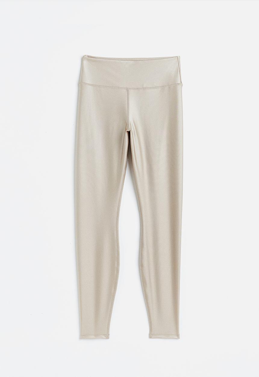 H&M - Drymove™ high shine sports tights - beige