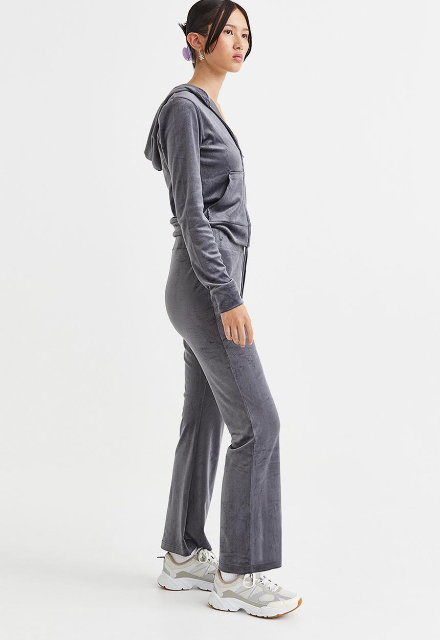 H&M - Velour trousers - dark grey