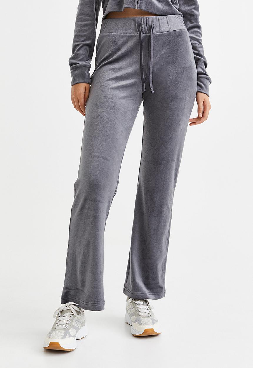 H&M - Velour trousers - dark grey