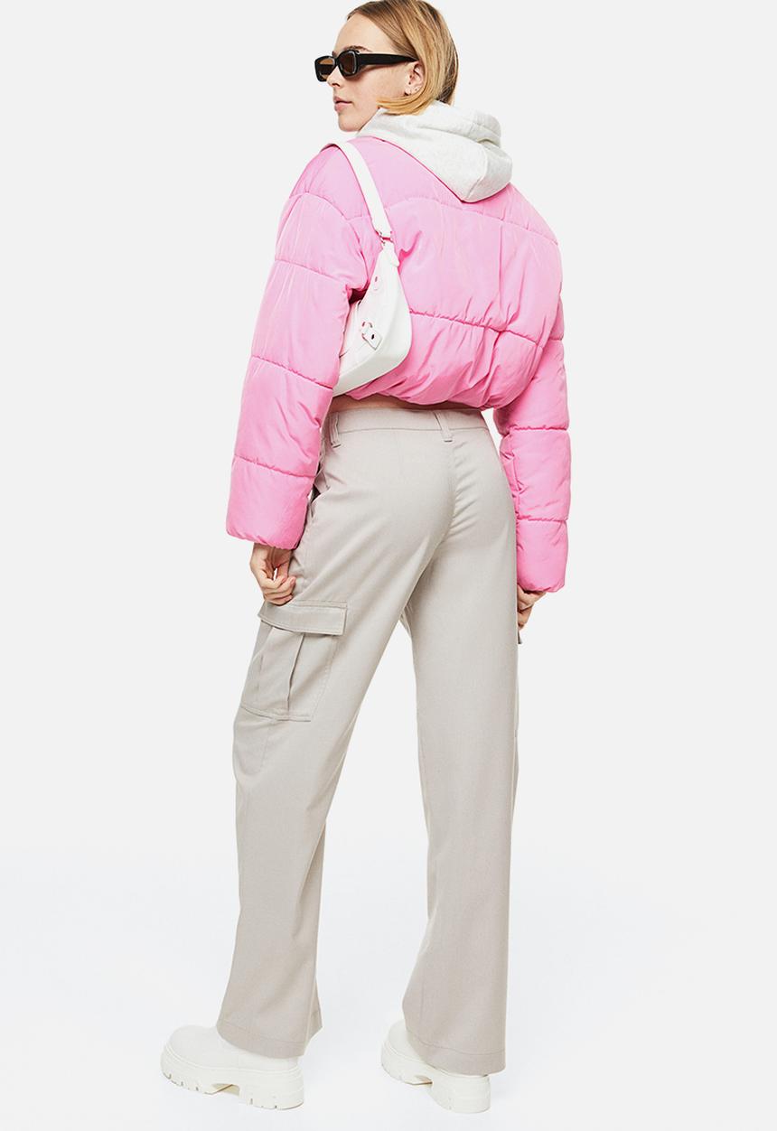 H&M - Straight cargo trousers - light greige