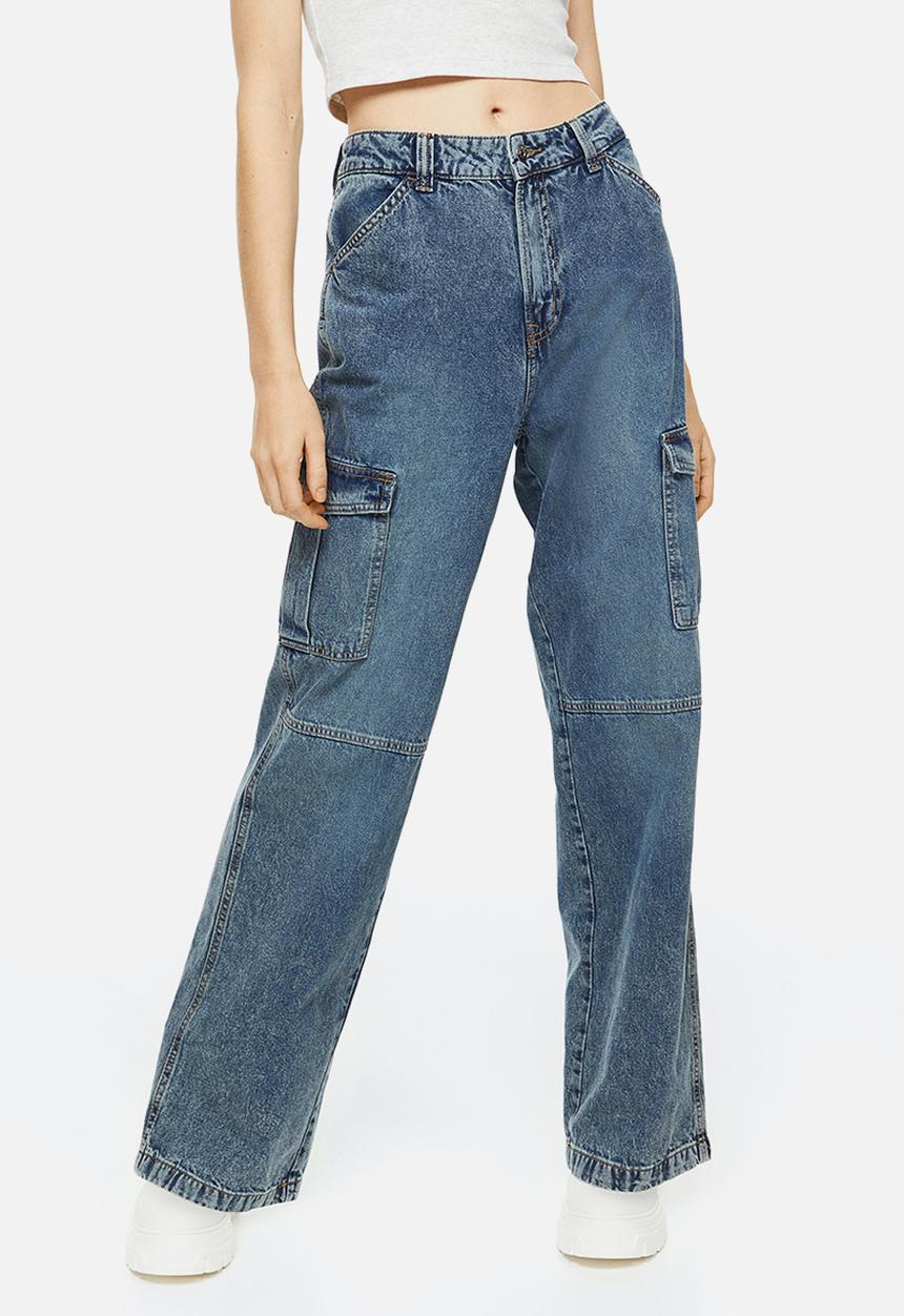 H&M - 90s Baggy high cargo jeans - denim blue