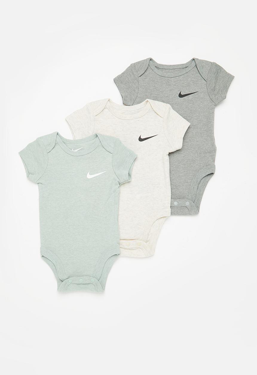 Nike - Nkn mini me 3 pack bodysuit - mica green heather