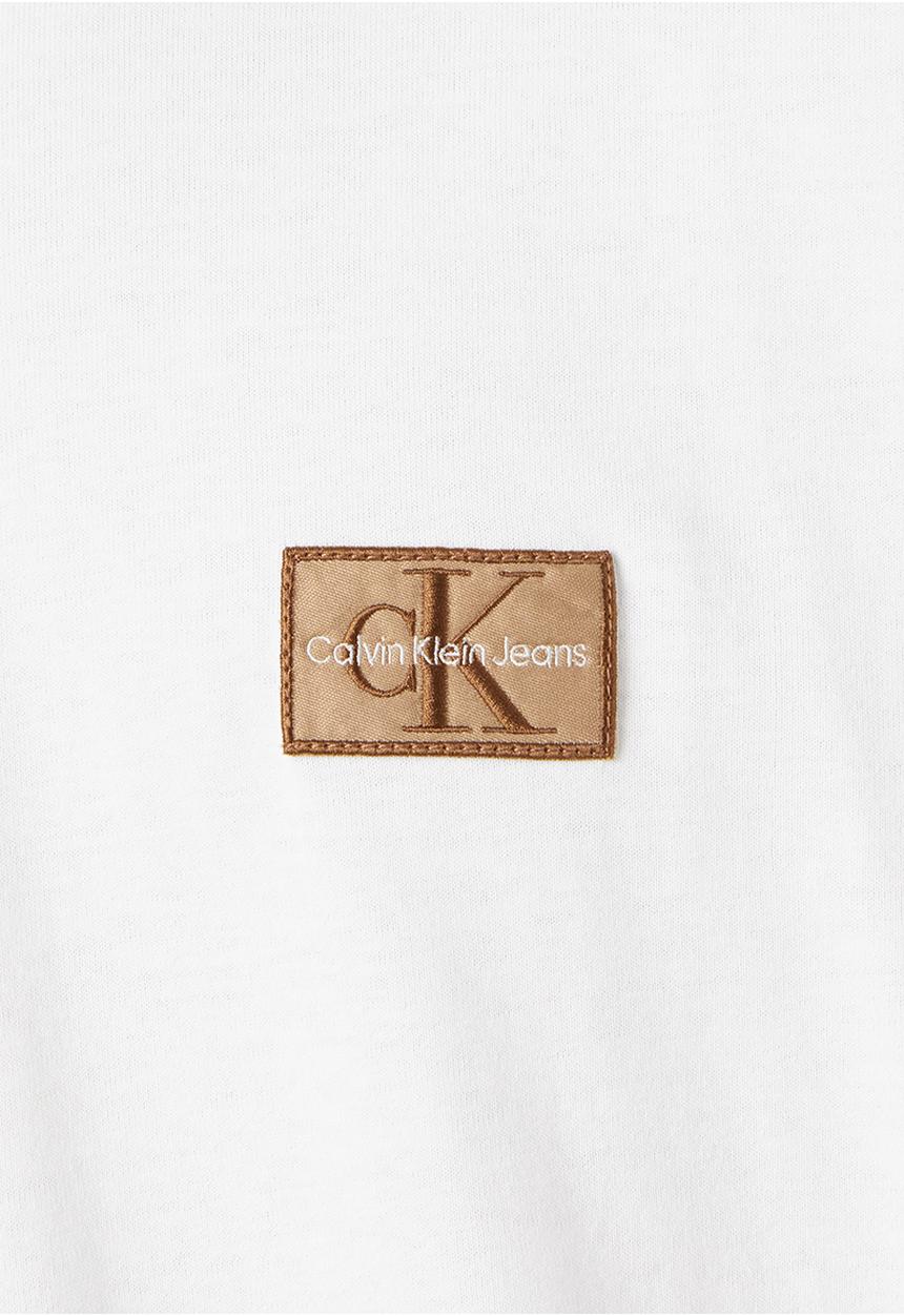 Calvin Klein - Shrunken badge roll neck tee - bright white