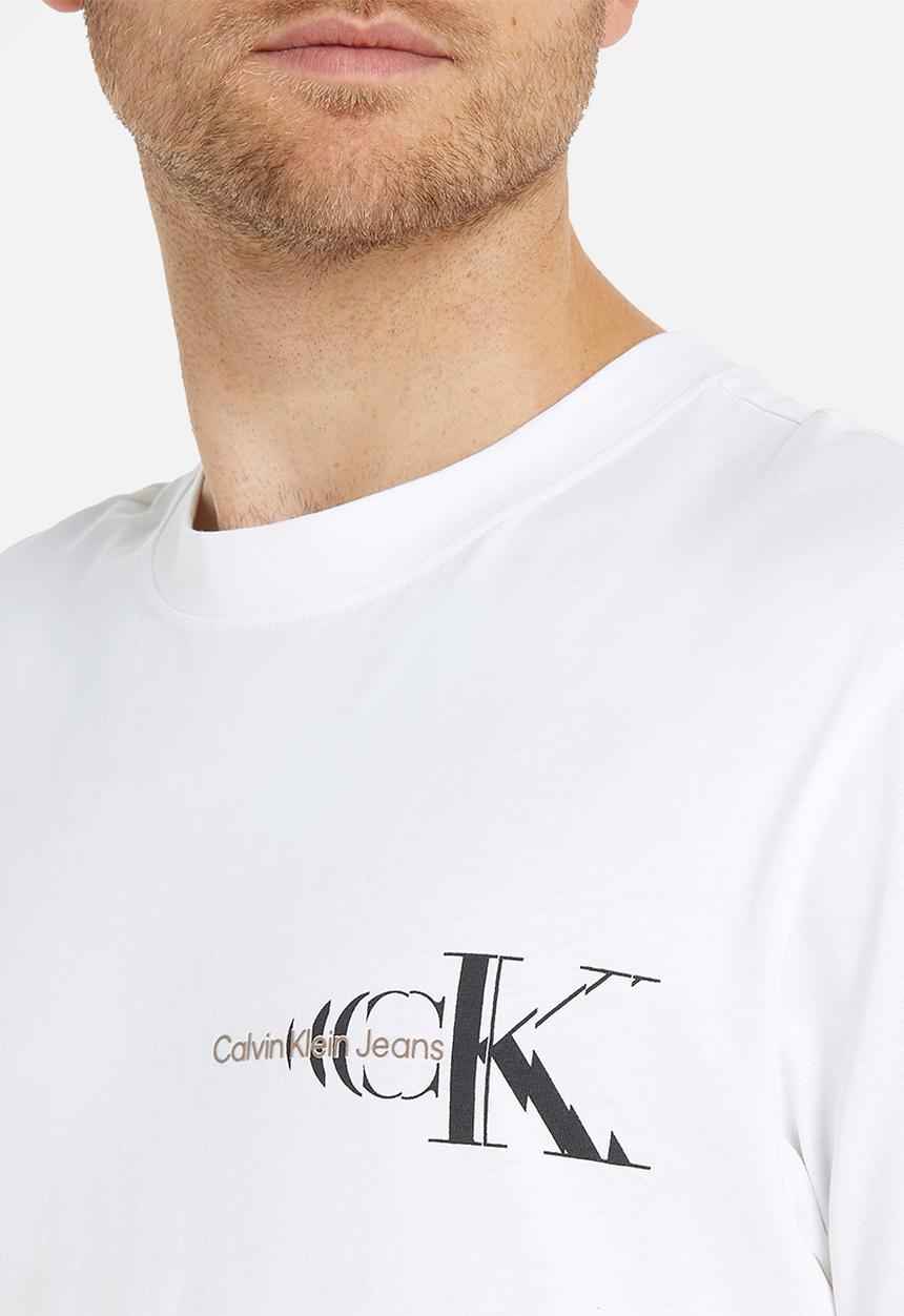 Calvin Klein - Glitched monologo back tee - bright white