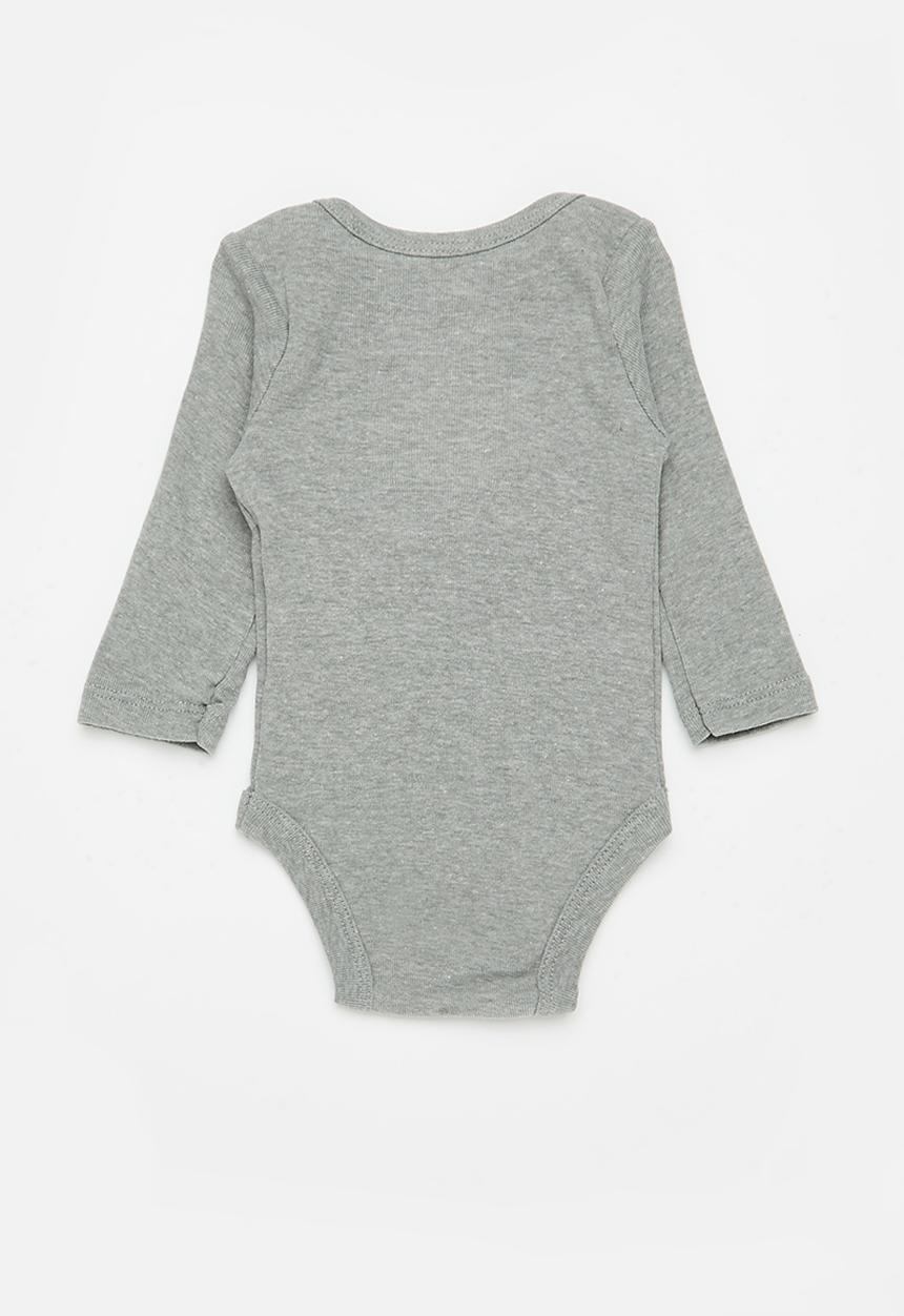 Nike - Nkn essentials 3pk long sleeve bodysuit - dark grey heather