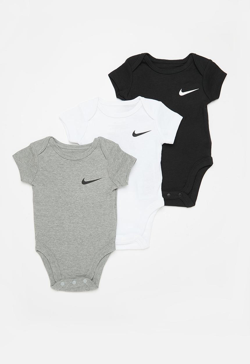 Nike - Nkn mini me 3 pack bodysuit - dk grey heather