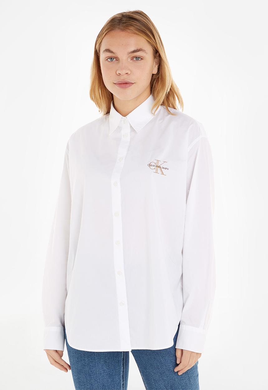 Calvin Klein - Monologo relaxed shirt - bright white