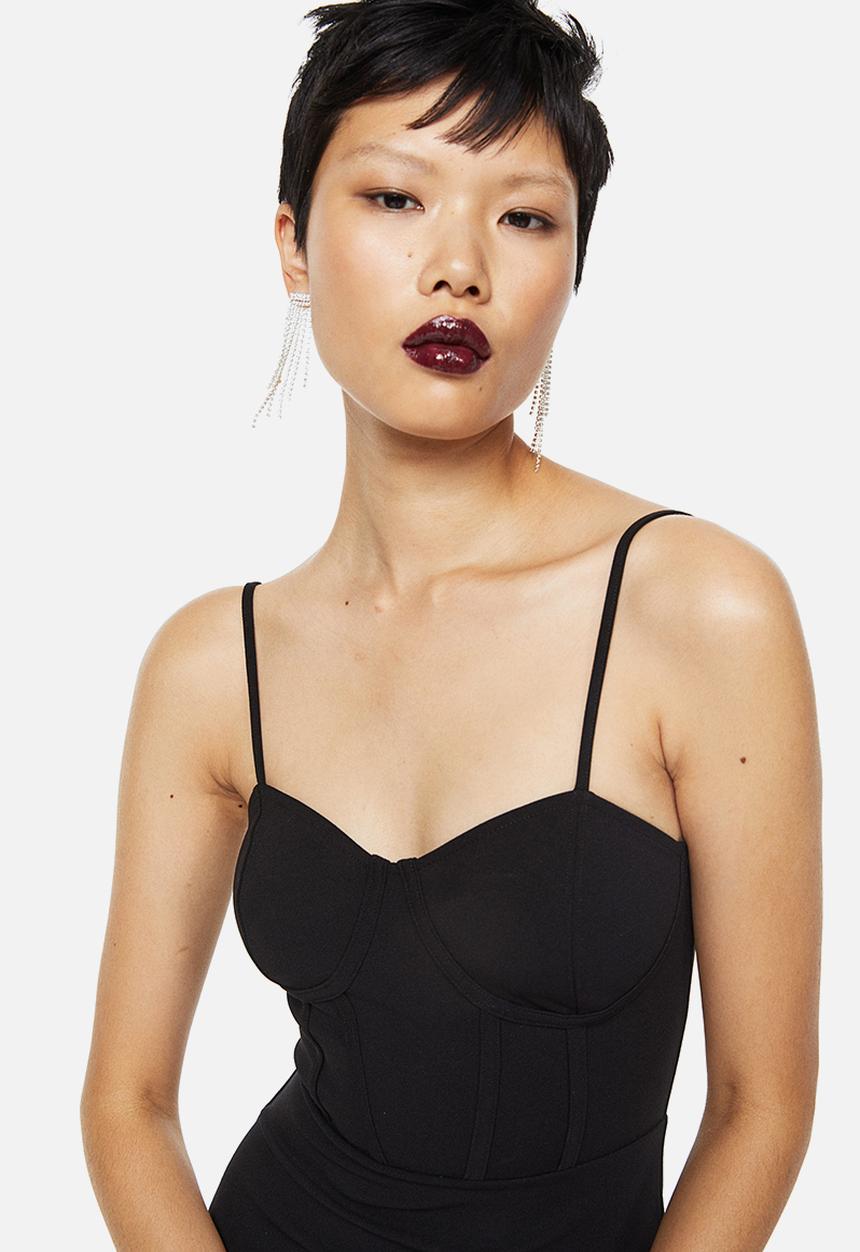 H&M - Jersey bodycon dress - black