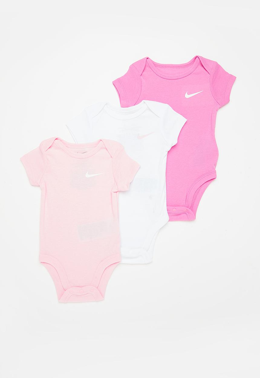 Nike - Nkn mini me 3 pack bodysuit - pink foam