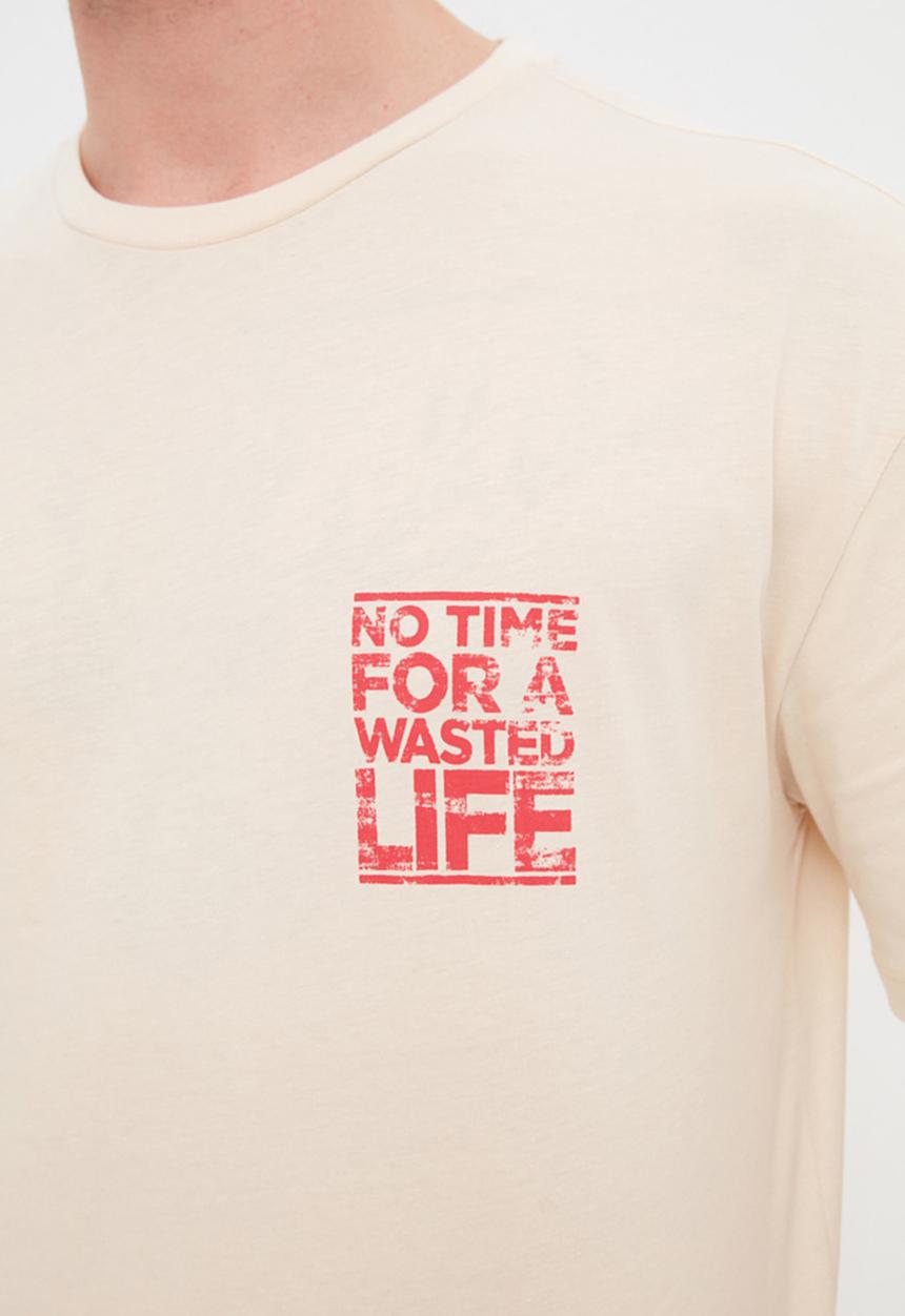Trendyol - Oversized logo T-shirt - stone