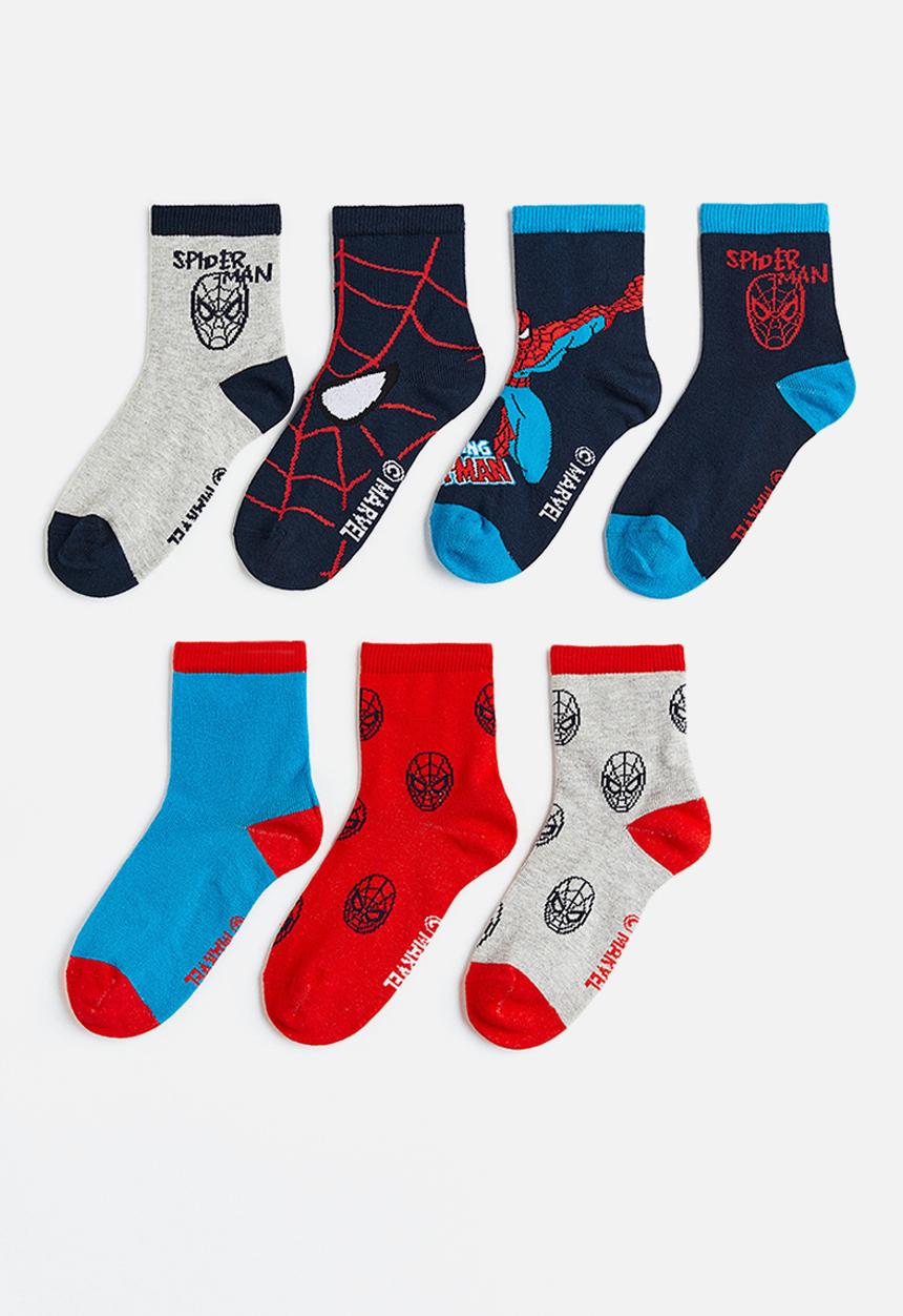 H&M - 7 Pack socks - dark blue/spider-man