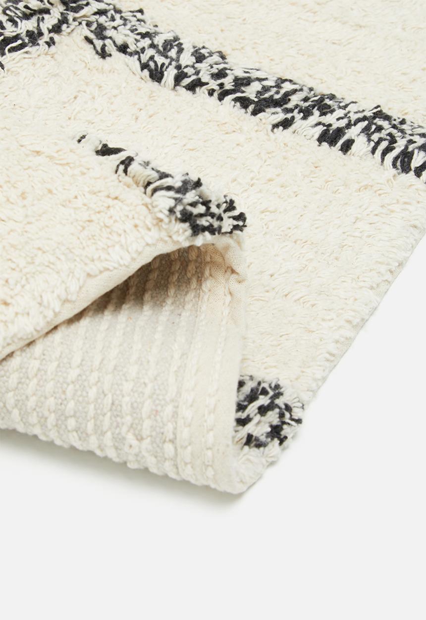 Sixth Floor - Check tufted bath mat - white & black