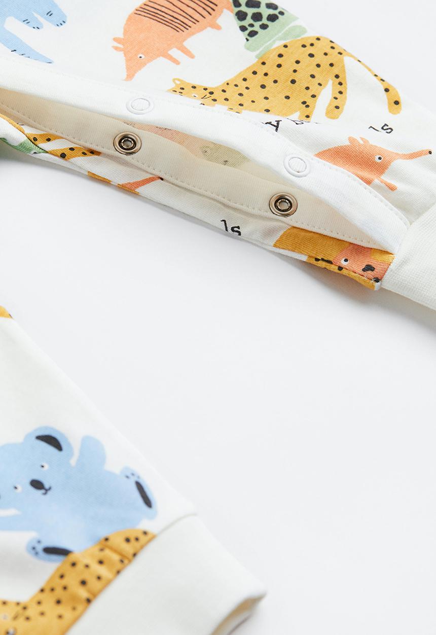 H&M - Patterned pyjamas - natural white/jungle animals