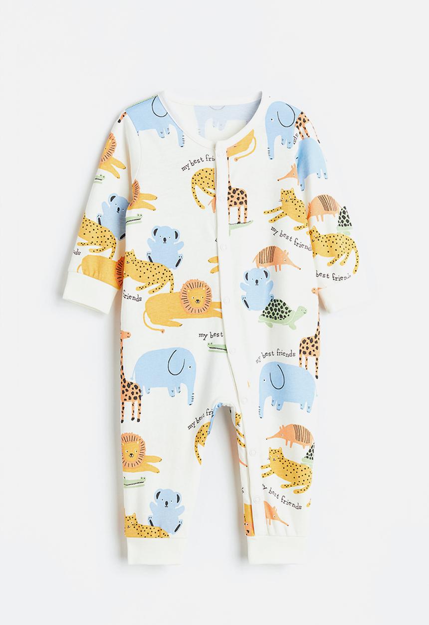 H&M - Patterned pyjamas - natural white/jungle animals