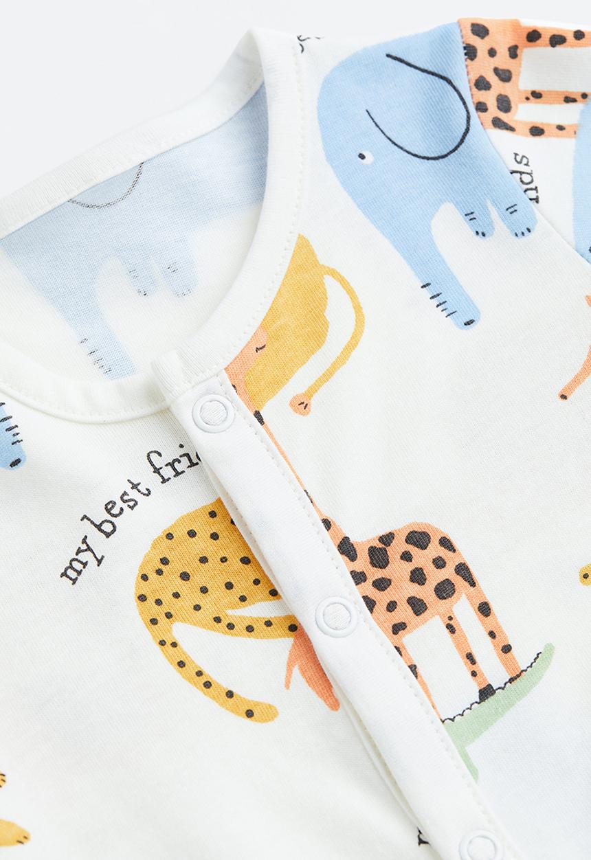 H&M - Patterned pyjamas - natural white/jungle animals