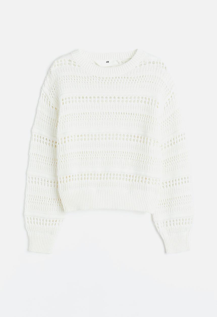 H&M - Crochet-look jumper - white